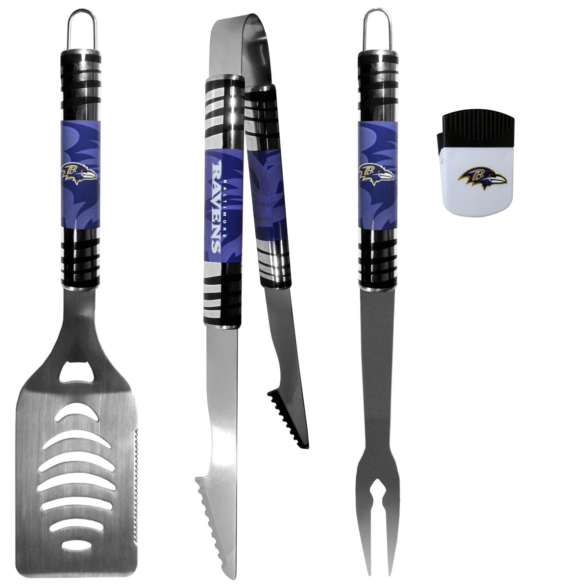 Baltimore Ravens 3 pc BBQ Set and Chip Clip - Flyclothing LLC