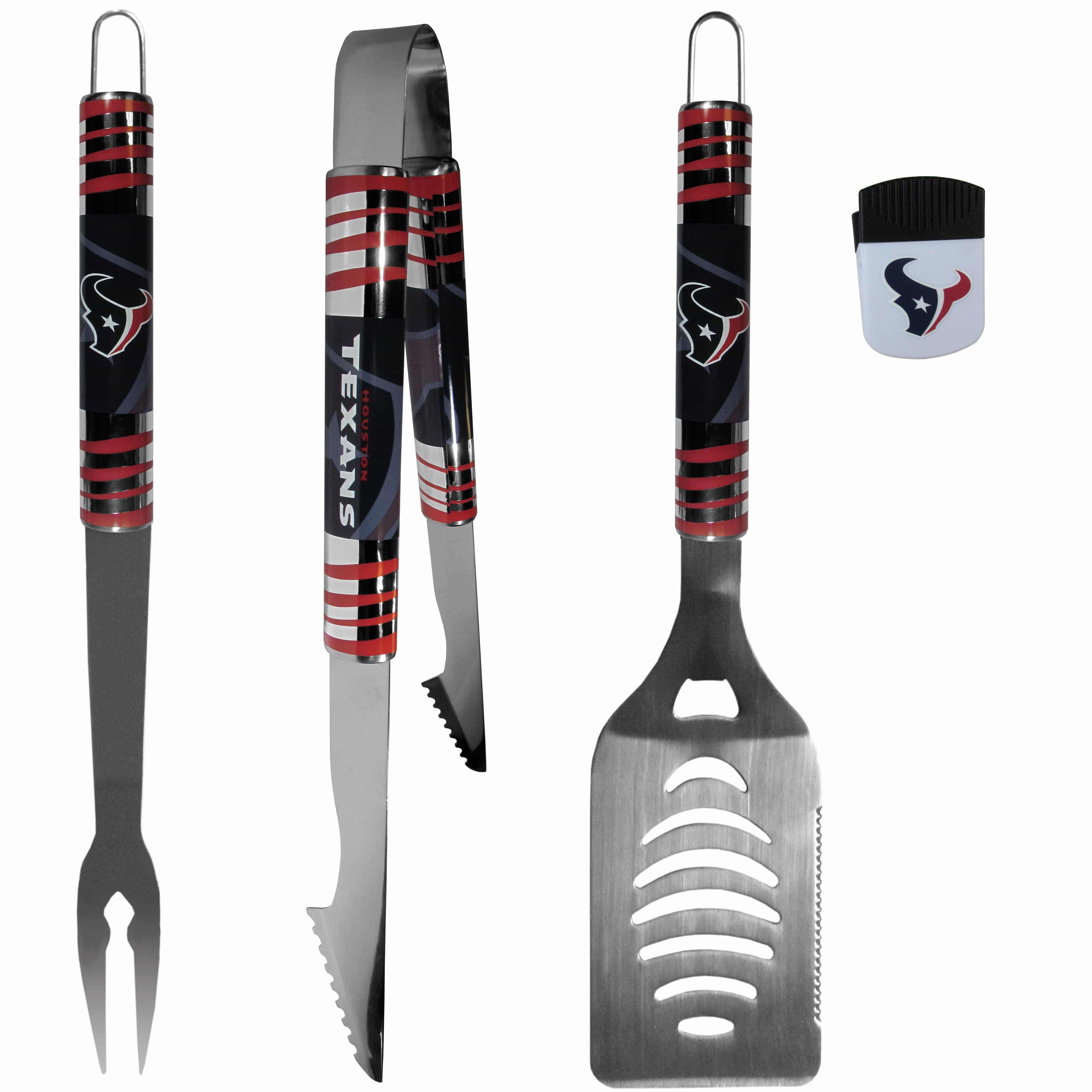 Houston Texans 3 pc BBQ Set and Chip Clip - Siskiyou Buckle