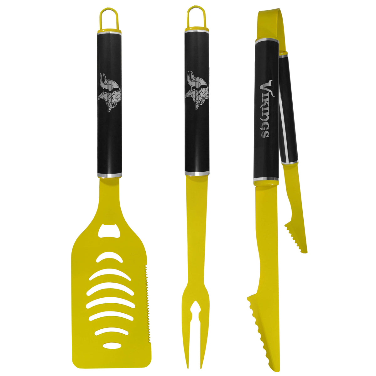 Minnesota Vikings 3 pc Color and Black BBQ Set