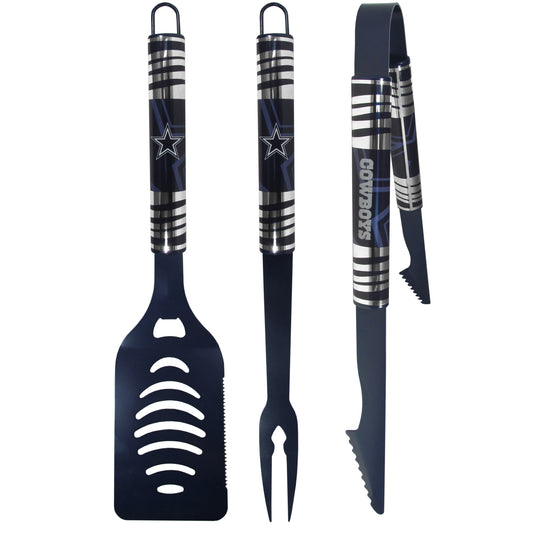 Dallas Cowboys 3 pc Color BBQ Tool Set - Siskiyou Buckle