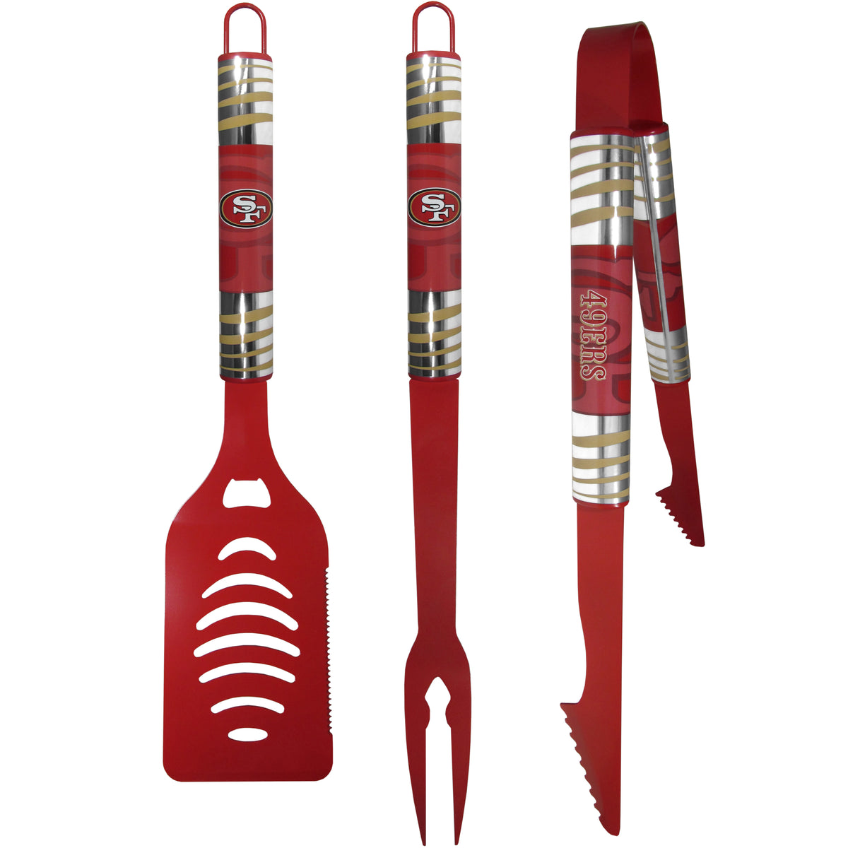 San Francisco 49ers 3 pc Color BBQ Tool Set