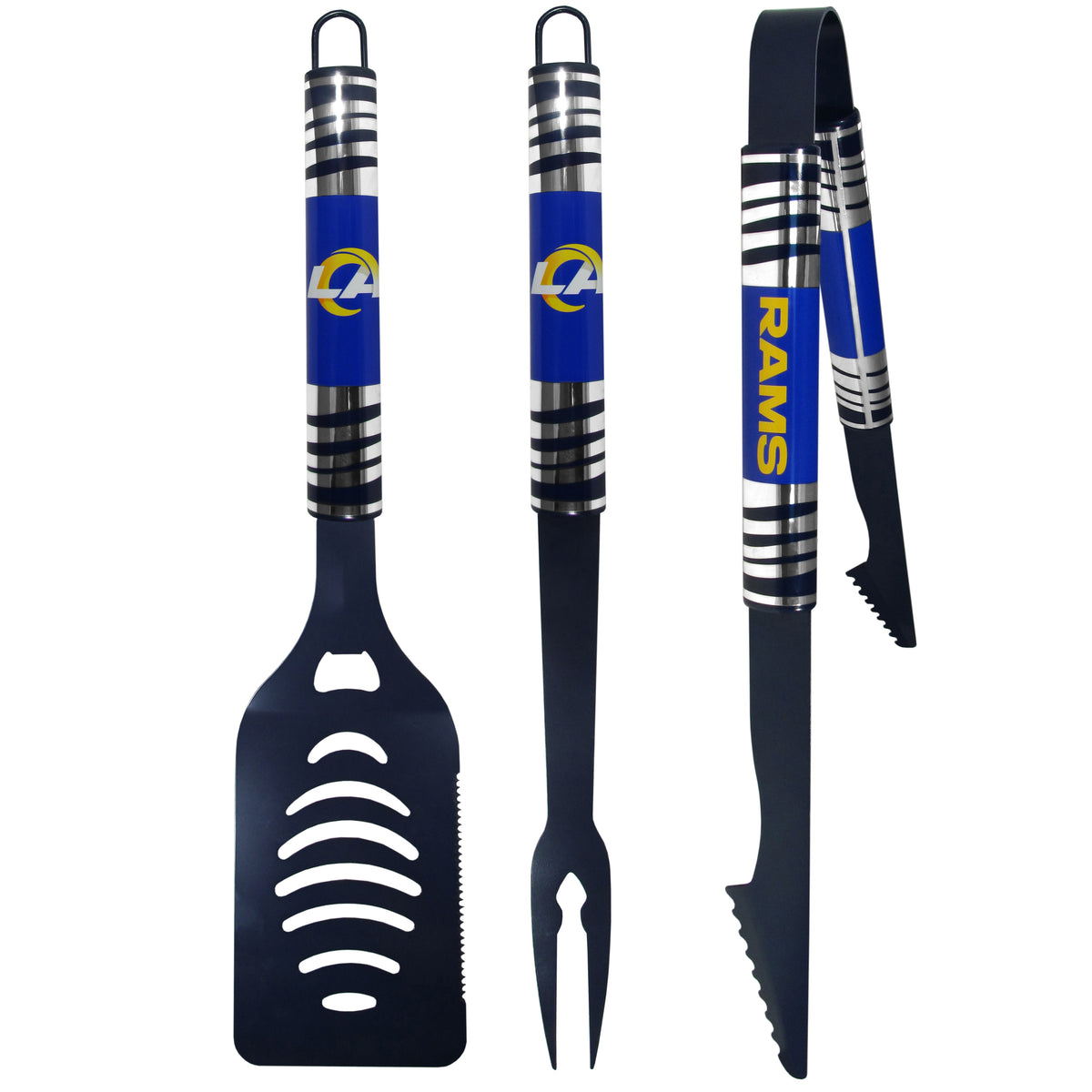 Los Angeles Rams 3 pc Color BBQ Tool Set