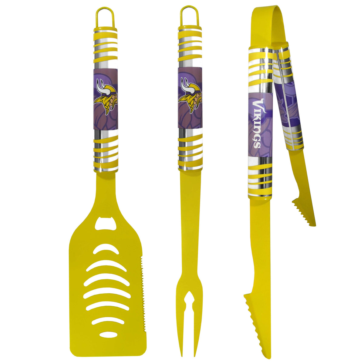 Minnesota Vikings 3 pc Color BBQ Tool Set