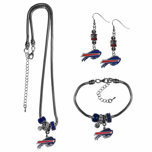 Buffalo Bills Euro Bead Jewelry 3 piece Set - Siskiyou Buckle