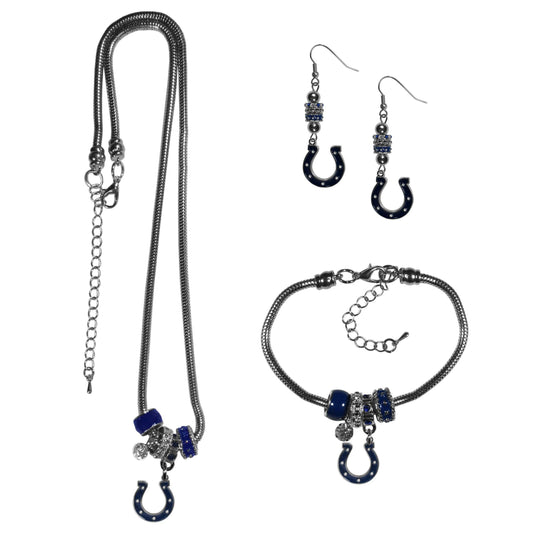 Indianapolis Colts Euro Bead Jewelry 3 piece Set - Flyclothing LLC