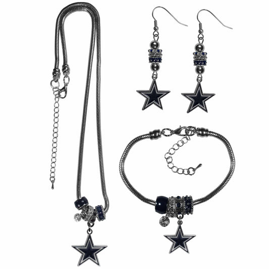 Dallas Cowboys Euro Bead Jewelry 3 piece Set - Siskiyou Buckle