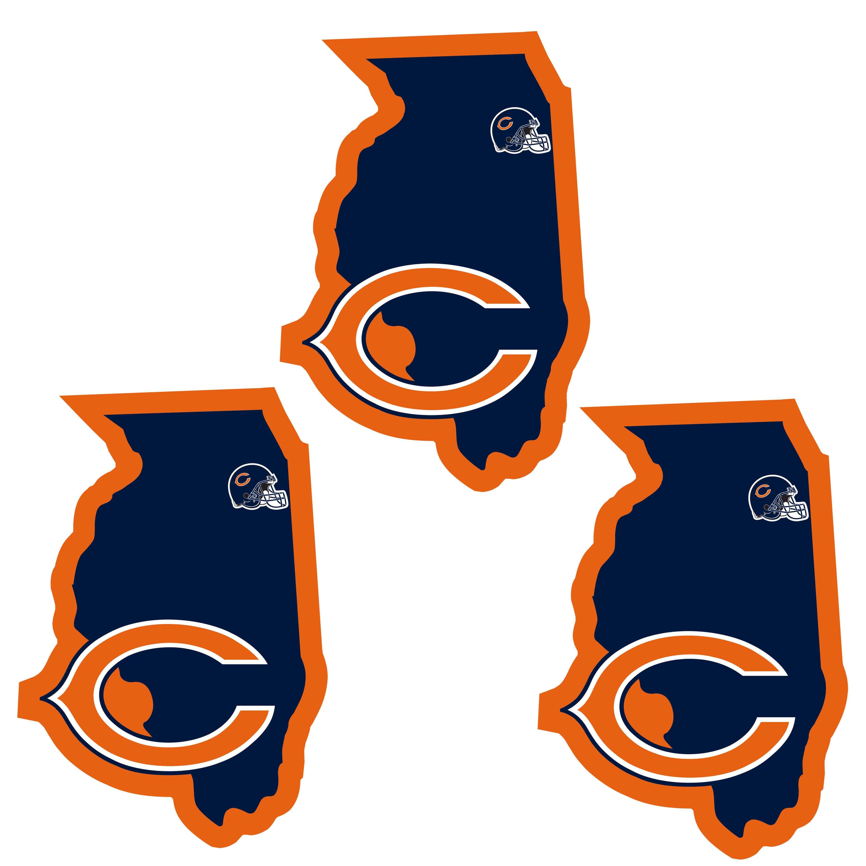 Chicago Bears Home State Decal, 3pk - Siskiyou Buckle