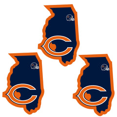 Chicago Bears Home State Decal, 3pk - Siskiyou Buckle