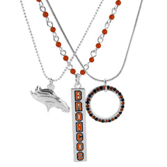 Denver Broncos Trio Necklace Set - Flyclothing LLC