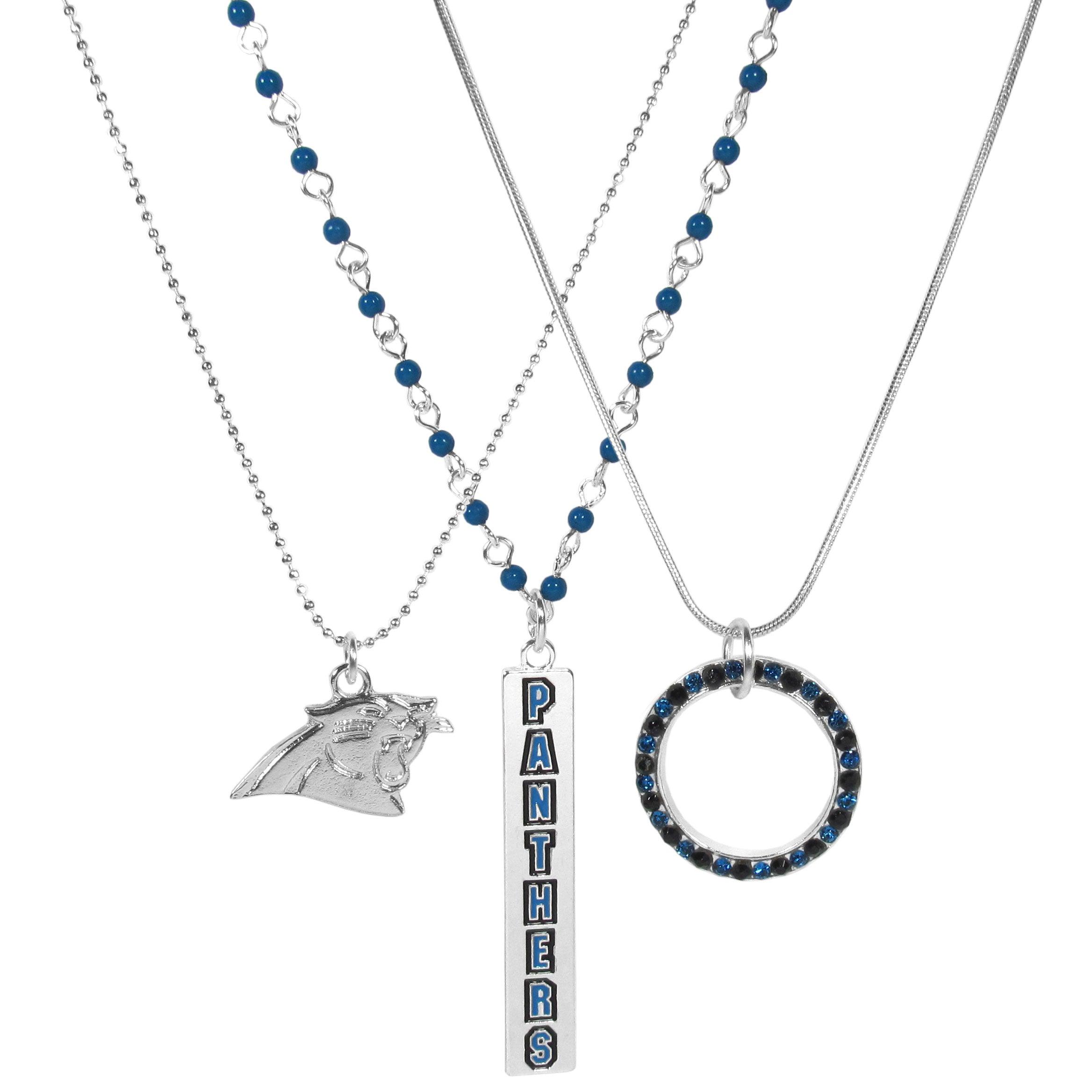 Carolina Panthers Trio Necklace Set - Flyclothing LLC