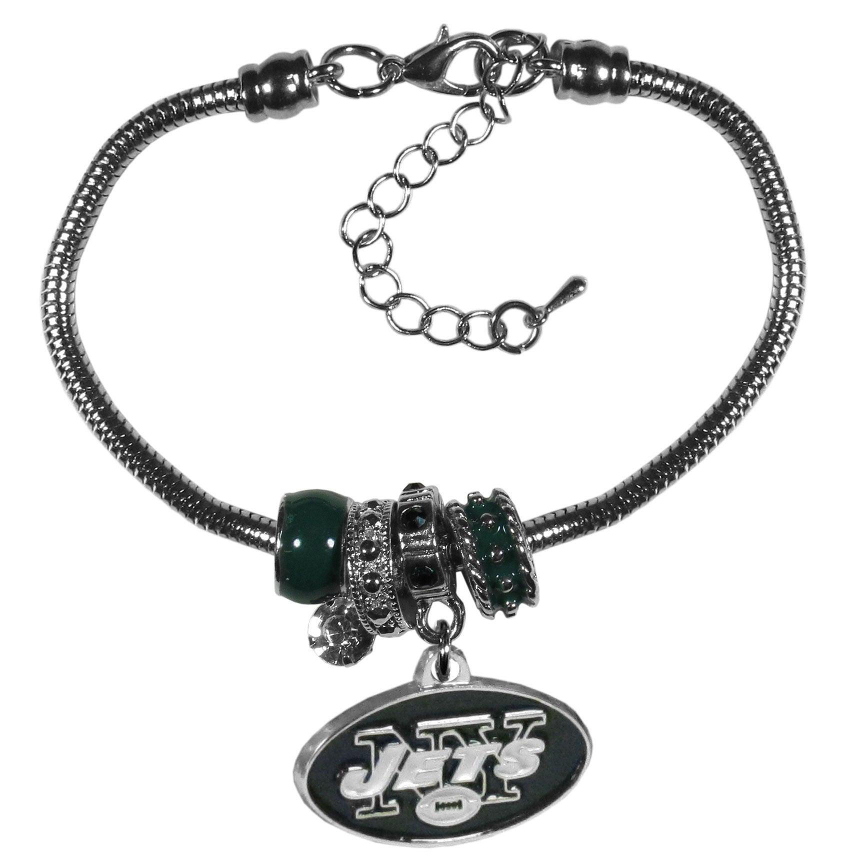 New York Jets Euro Bead Bracelet - Siskiyou Buckle