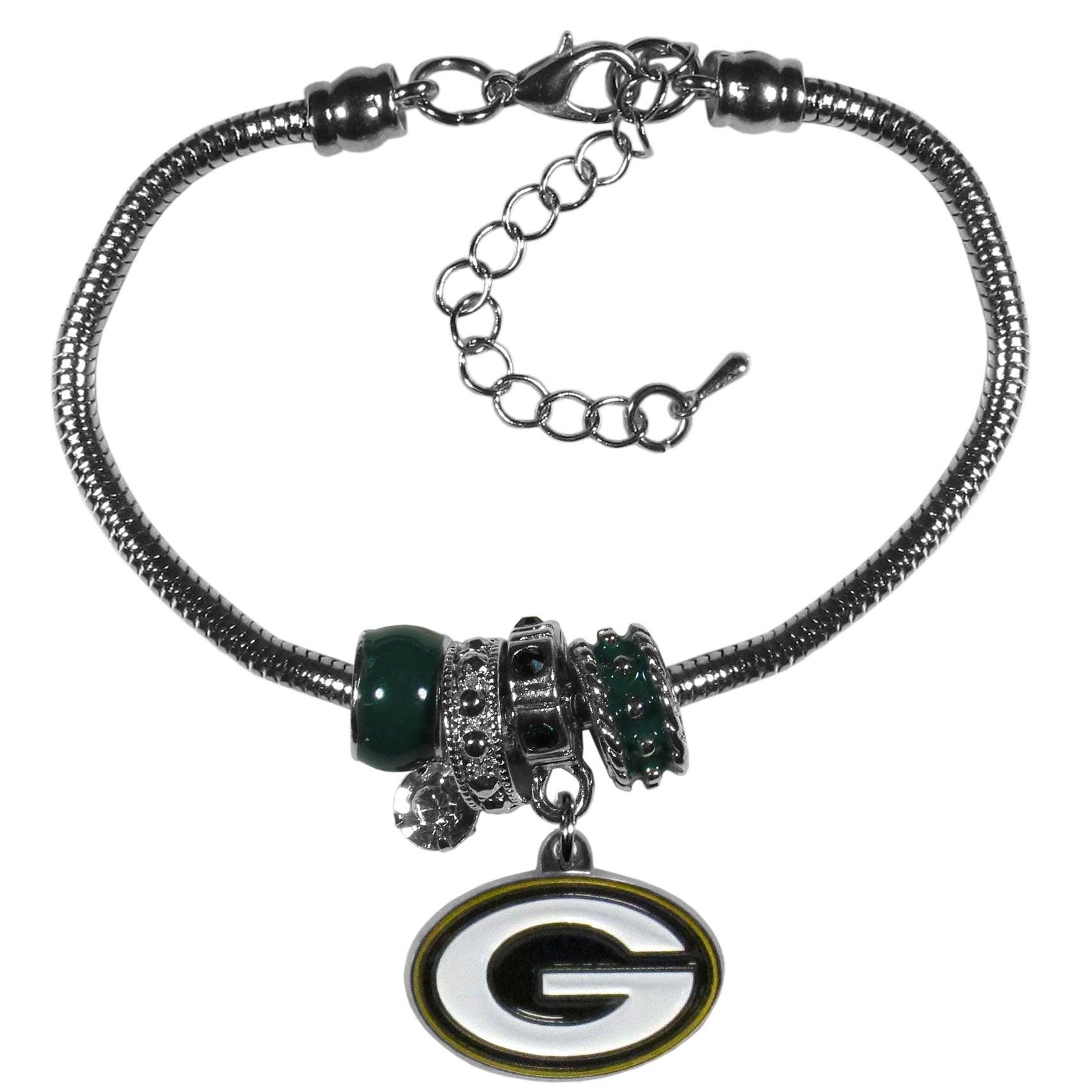 Green Bay Packers Euro Bead Bracelet - Siskiyou Buckle