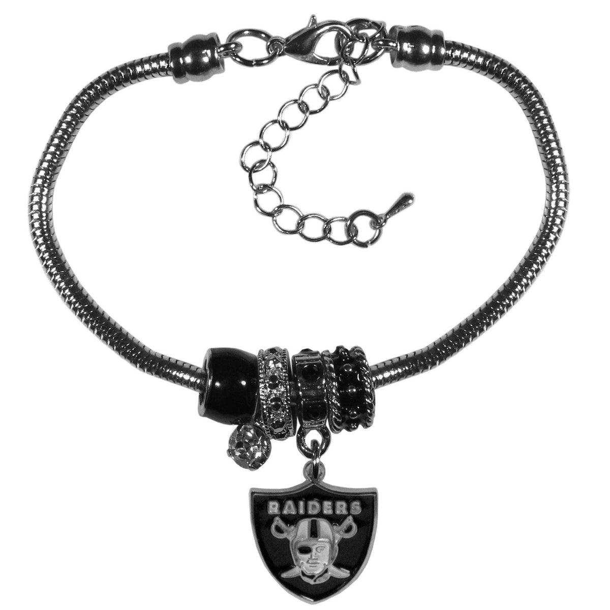 Las Vegas Raiders Euro Bead Bracelet - Flyclothing LLC