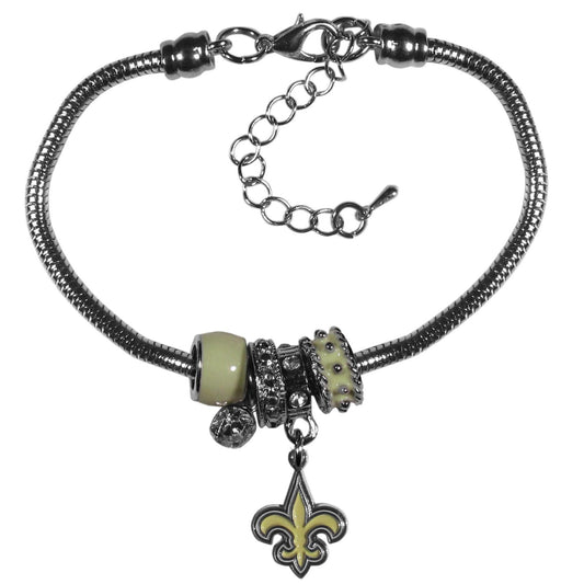 New Orleans Saints Euro Bead Bracelet - Siskiyou Buckle