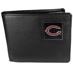 Chicago Bears Leather Bi-fold Wallet Packaged in Gift Box - Flyclothing LLC