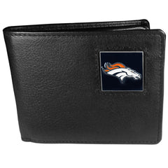 Denver Broncos Leather Bi-fold Wallet Packaged in Gift Box - Flyclothing LLC