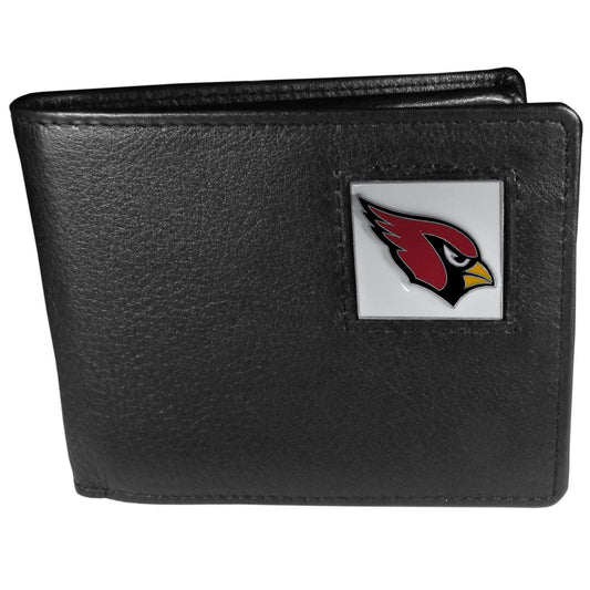 Arizona Cardinals Leather Bi-fold Wallet Packaged in Gift Box - Flyclothing LLC