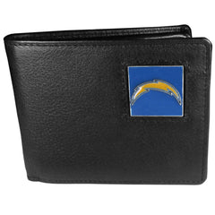 Los Angeles Chargers Leather Bi-fold Wallet Packaged in Gift Box - Flyclothing LLC