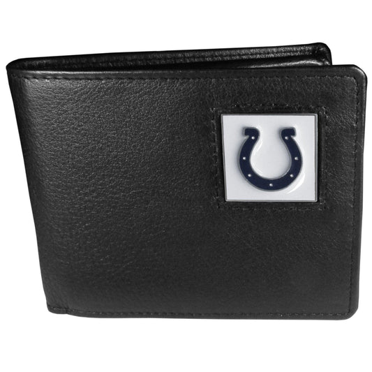 Indianapolis Colts Leather Bi-fold Wallet Packaged in Gift Box - Flyclothing LLC