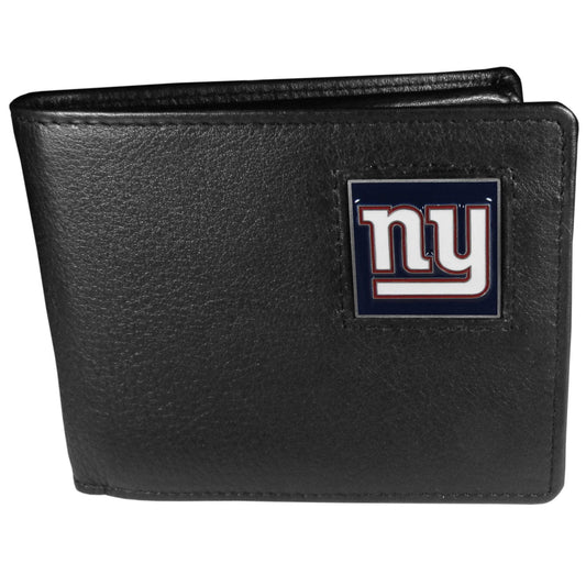 New York Giants Leather Bi-fold Wallet Packaged in Gift Box - Siskiyou Buckle