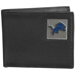 Detroit Lions Leather Bi-fold Wallet Packaged in Gift Box - Flyclothing LLC