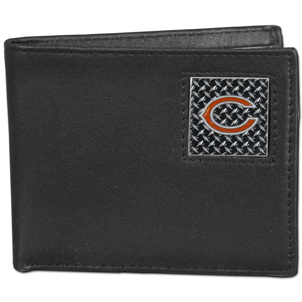 Chicago Bears Gridiron Leather Bi-fold Wallet Packaged in Gift Box - Siskiyou Buckle