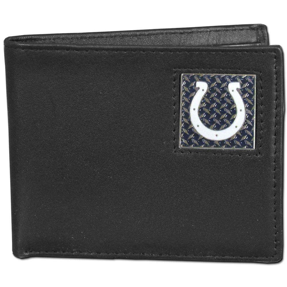 Indianapolis Colts Gridiron Leather Bi-fold Wallet Packaged in Gift Box - Flyclothing LLC