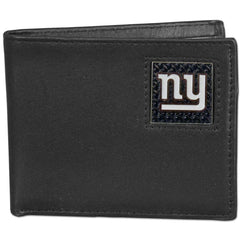 New York Giants Gridiron Leather Bi-fold Wallet Packaged in Gift Box - Siskiyou Buckle