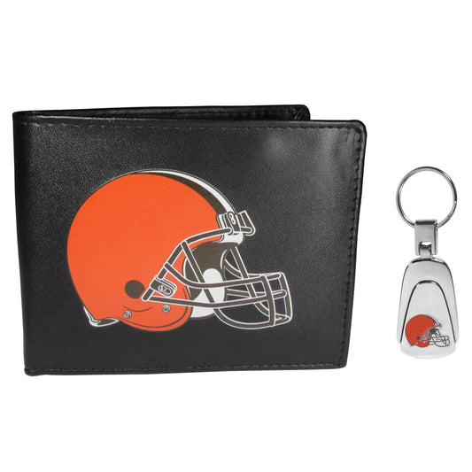 Cleveland Browns Bi-fold Wallet & Steel Key Chain - Siskiyou Buckle