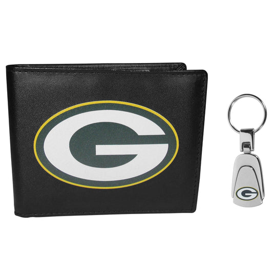 Green Bay Packers Bi-fold Wallet & Steel Key Chain - Siskiyou Buckle