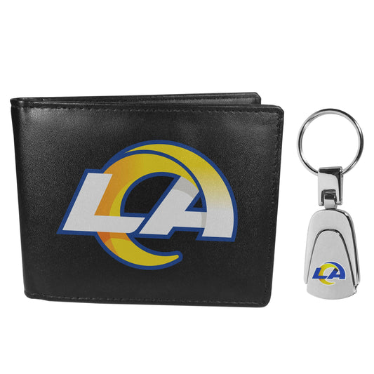 Los Angeles Rams Bi-fold Wallet & Steel Key Chain - Flyclothing LLC