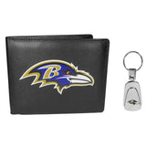 Baltimore Ravens Bi-fold Wallet & Steel Key Chain - Siskiyou Buckle