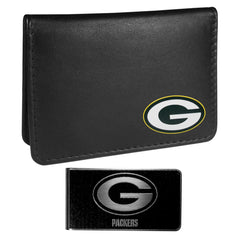 Green Bay Packers Weekend Bi-fold Wallet & Black Money Clip - Siskiyou Buckle