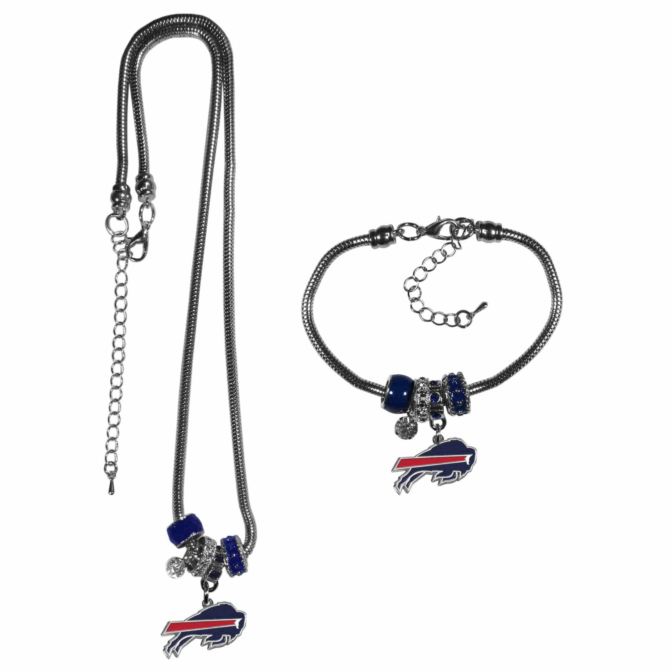 Buffalo Bills Euro Bead Necklace and Bracelet Set - Siskiyou Buckle