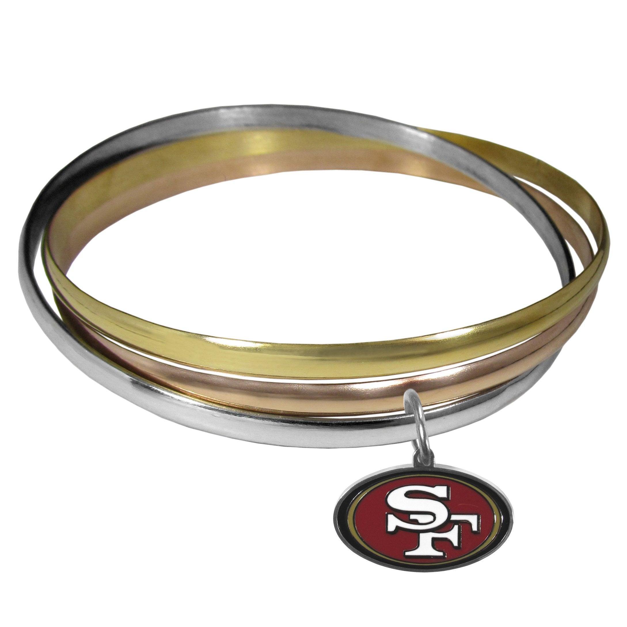 San Francisco 49ers Tri-color Bangle Bracelet - Flyclothing LLC