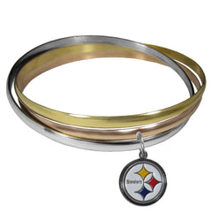 Pittsburgh Steelers Tri-color Bangle Bracelet - Flyclothing LLC