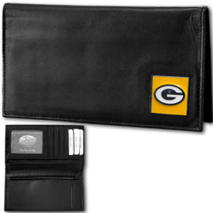 Green Bay Packers Deluxe Leather Checkbook Cover - Siskiyou Buckle