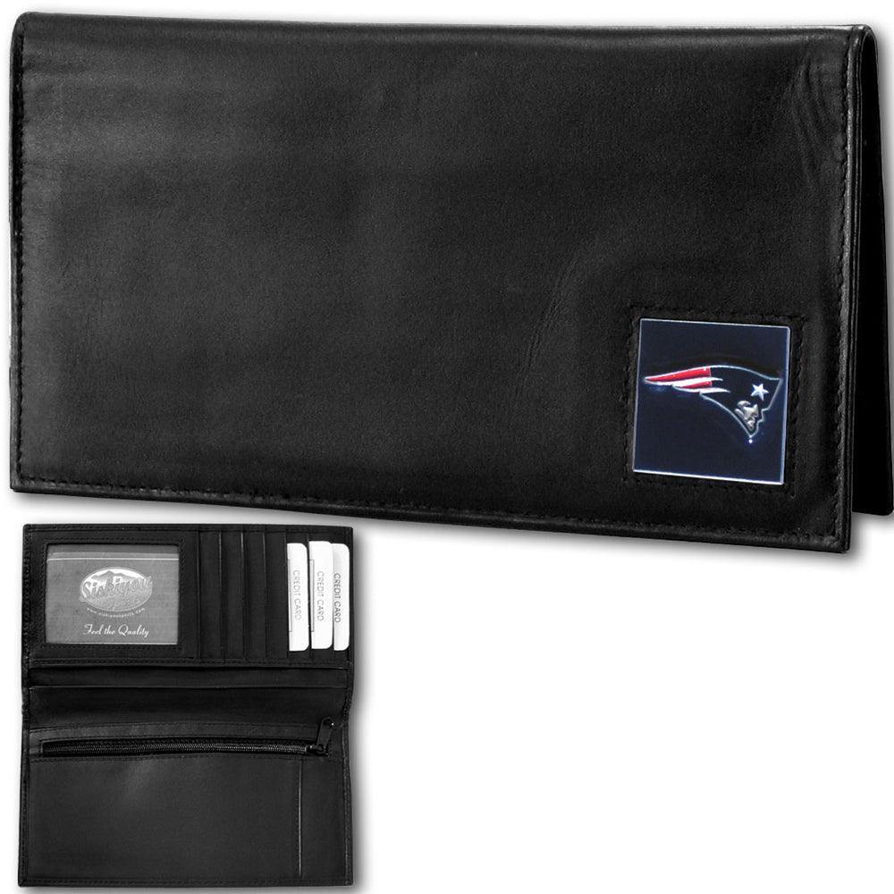 New England Patriots Deluxe Leather Checkbook Cover - Siskiyou Buckle