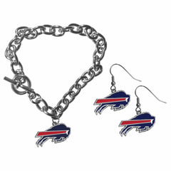 Buffalo Bills Chain Bracelet and Dangle Earring Set - Siskiyou Buckle