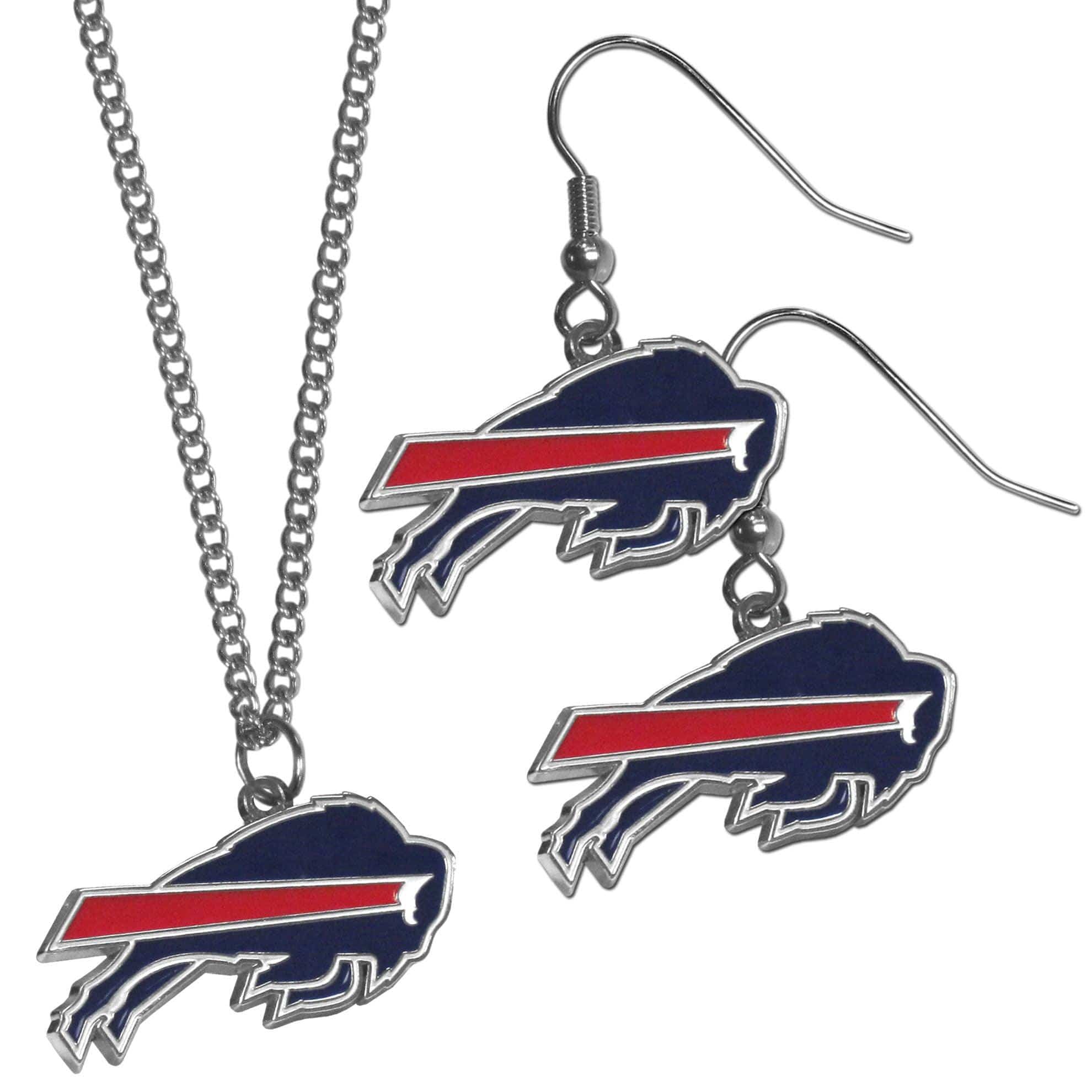 Buffalo Bills Dangle Earrings and Chain Necklace Set - Siskiyou Buckle