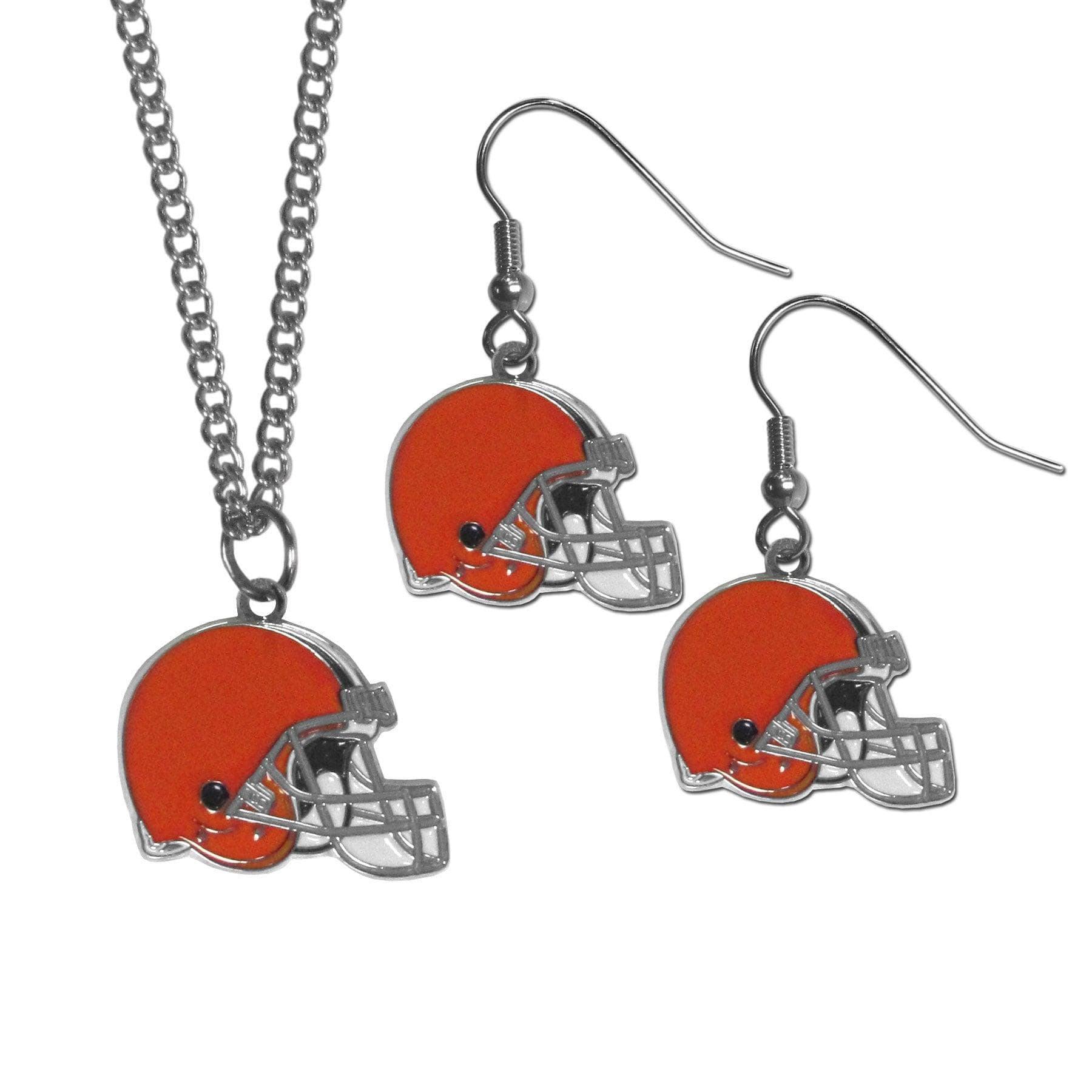 Cleveland Browns Dangle Earrings and Chain Necklace Set - Siskiyou Buckle