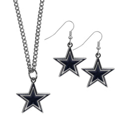 Dallas Cowboys Dangle Earrings and Chain Necklace Set - Flyclothing LLC