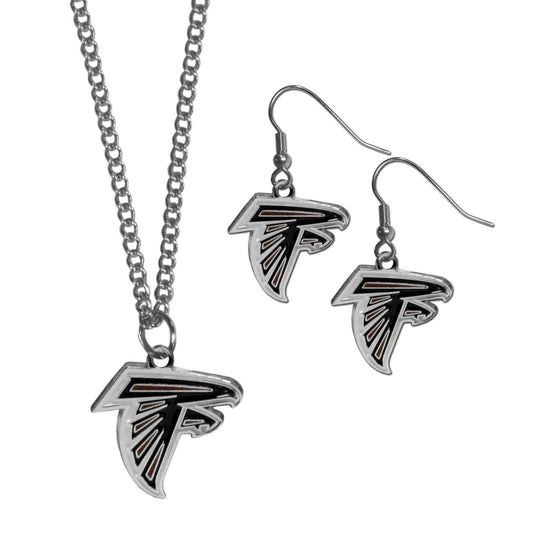 Atlanta Falcons Dangle Earrings and Chain Necklace Set - Flyclothing LLC