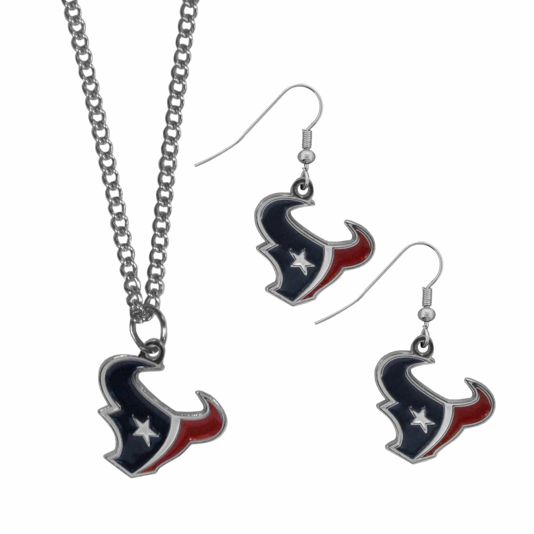 Houston Texans Dangle Earrings and Chain Necklace Set - Siskiyou Buckle