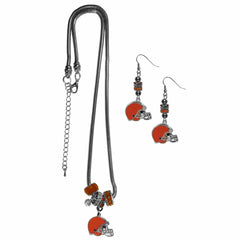 Cleveland Browns Euro Bead Earrings and Necklace Set - Siskiyou Buckle