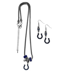 Indianapolis Colts Euro Bead Earrings and Necklace Set - Flyclothing LLC