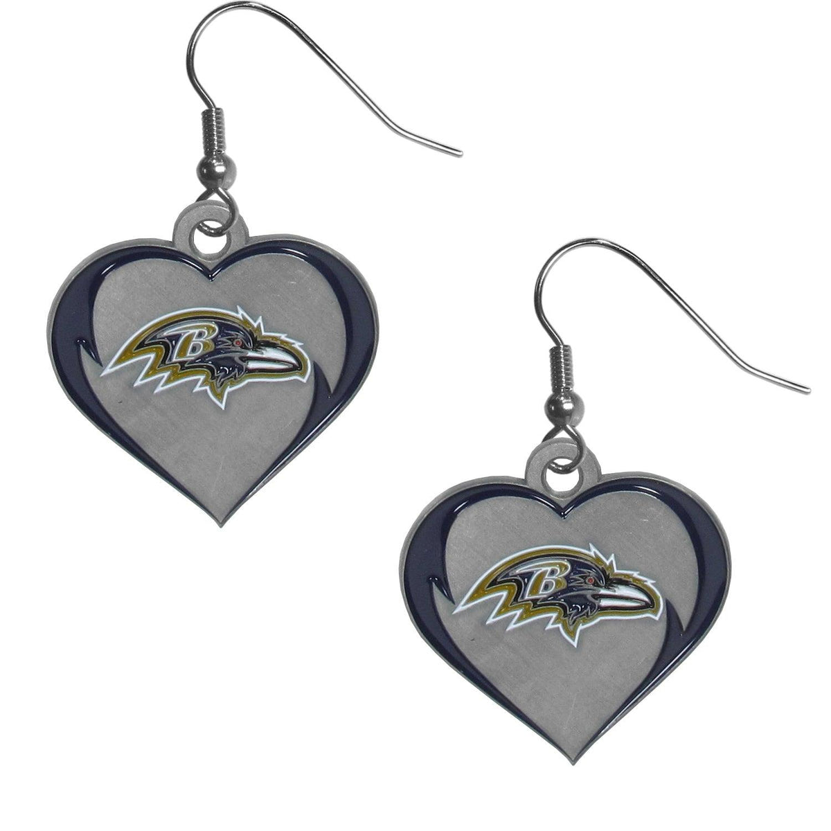Baltimore Ravens Heart Dangle Earrings - Flyclothing LLC