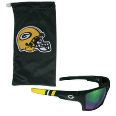 Green Bay Packers Edge Wrap Sunglass and Bag Set - Siskiyou Buckle