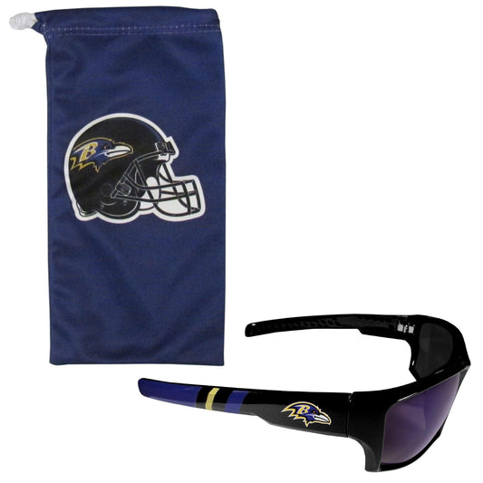 Baltimore Ravens Edge Wrap Sunglass and Bag Set - Flyclothing LLC