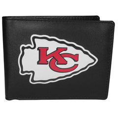 Kansas City Chiefs Leather Bi-fold Wallet, Large Logo - Flyclothing LLC